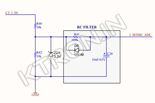 3 Phase CT Coil Schematic for 3.3V Device