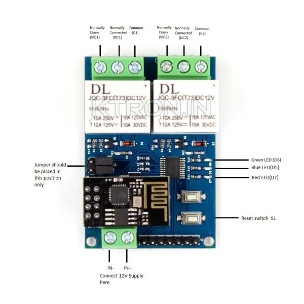 12V 2 Channel IoT Relay Module
