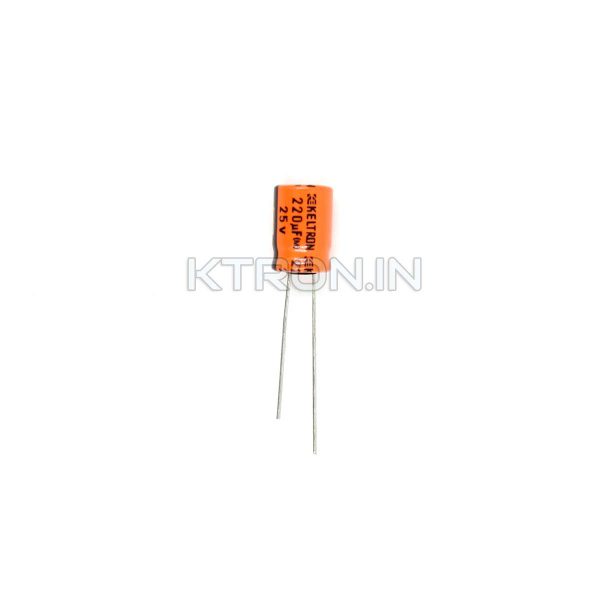 KSTC1110 25V 220uF Electrolytic Capacitor 8X12.5mm TH