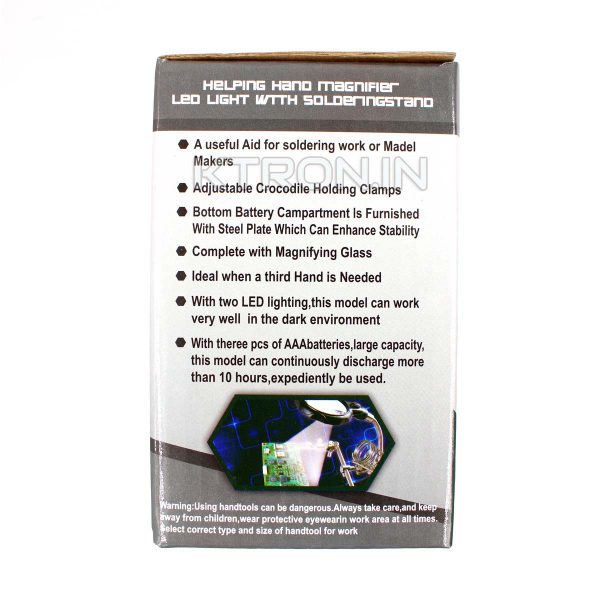 KSTM1224 Helping Hand Magnifier LED Light with Soldering Stand