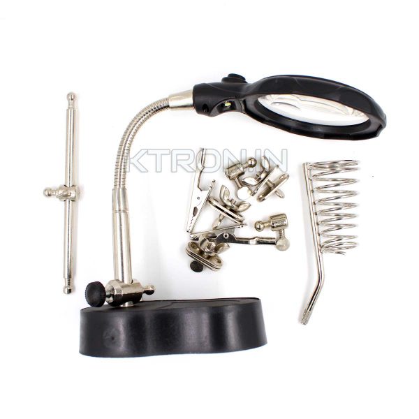 KSTM1224 Helping Hand Magnifier LED Light with Soldering Stand