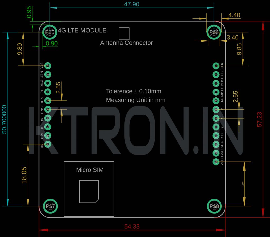 Buy SIM A7672S 4G + 2G LTE Development Board - Without GNSS - KTRON India