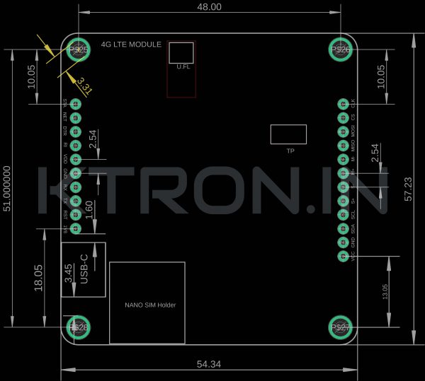 KSTM1927 EC200U-CN 4G + 2G LTE Development Board Quactel – Without GNSS