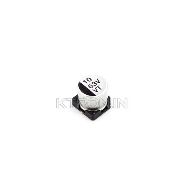 KSTC1837 10uF 63V SMD Electrolytic Capacitor - 6.3 x 5.4 mm - 20%