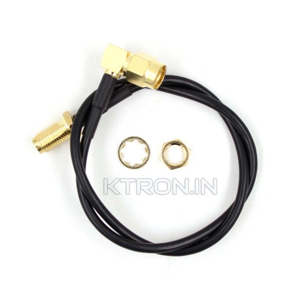 KSTC1845 SMA Male Right Angle to SMA Female Cable - RG174 - 30cm Length