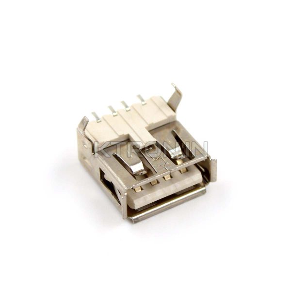 KSTC2002 USB Female Connector - Type A - SMD - 4 pin - TH Lock 2 Pins - Horizontal